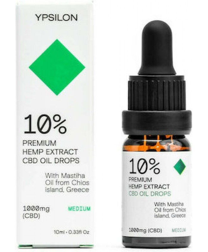 Ypsilon 1000mg 10% Premium Hemp Extract Cbd Oil Drops Medium 10ml